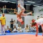 Eslam Sagui in a capoeira match
